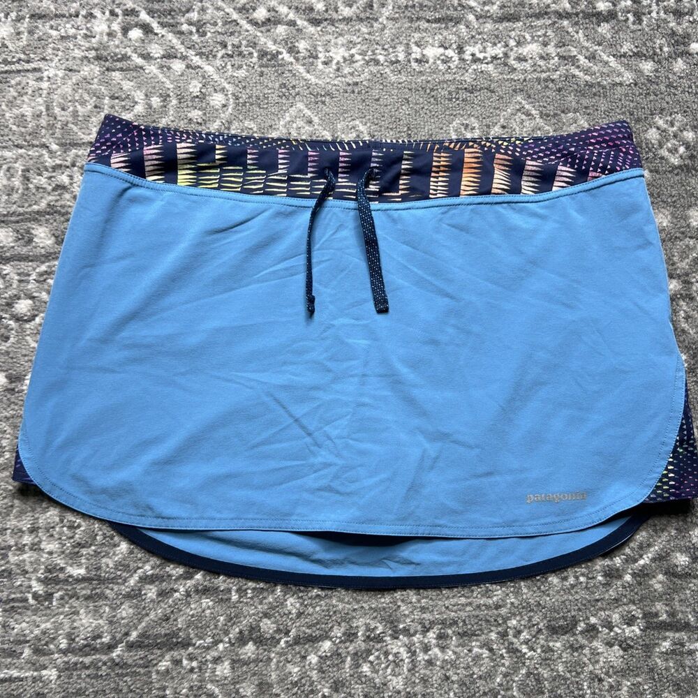 Women's Patagonia Nine Trails Skirt Skort Large Blue Golf Pickleball Tennis